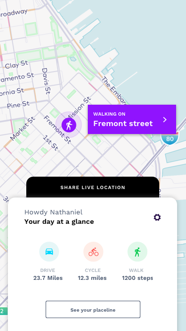 User Placeline with summary of activities