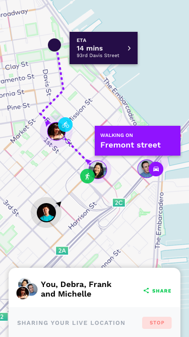 Tracking multiple users in a single view